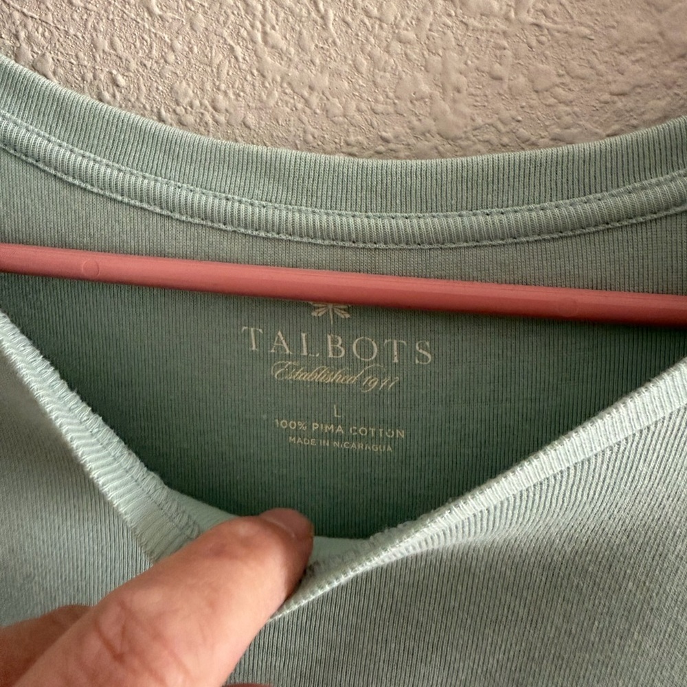Talbots Light Green Short Sleeve Top - Picture 4 of 6